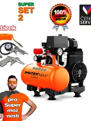 Omezená Nabídka PANTERMAX AirFlow 3 SILENT tichý kompresor SET2